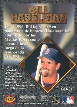 1997 Pacific Prism Invincible - Gems of the Diamond #GD-21 Bill Haselman Back