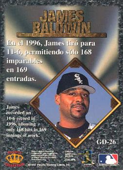 1997 Pacific Prism Invincible - Gems of the Diamond #GD-26 James Baldwin Back