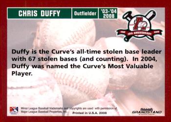 2008 Grandstand Altoona Curve 10th Anniversary #NNO Chris Duffy Back