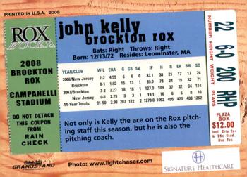 2008 Grandstand Brockton Rox #NNO John M. Kelly Back