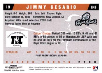 2008 Grandstand Casper Ghosts #NNO Jimmy Cesario Back