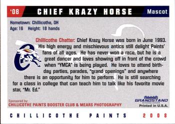 2008 Grandstand Chillicothe Paints #31 Chief Krazy Horse Back