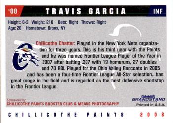 2008 Grandstand Chillicothe Paints #15 Travis Garcia Back