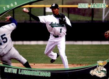 2008 Grandstand Clinton LumberKings #NNO Andres James Front
