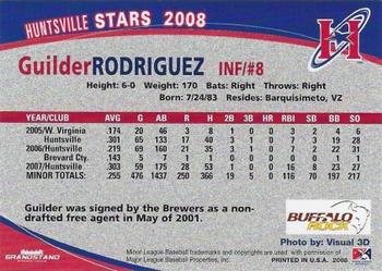 2008 Grandstand Huntsville Stars #NNO Guilder Rodriguez Back
