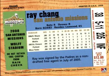 2008 Grandstand San Antonio Missions #6 Ray Chang Back