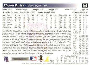 1997 Score - Artist's Proof White Border #166 Kimera Bartee Back