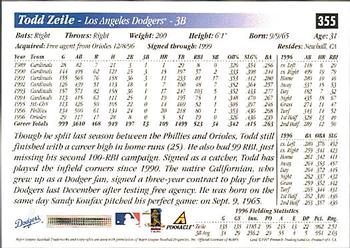 1997 Score - Hobby Reserve by Score #355 Todd Zeile Back
