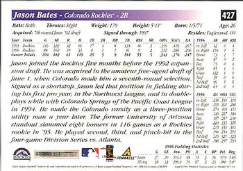 1997 Score - Hobby Reserve by Score #427 Jason Bates Back