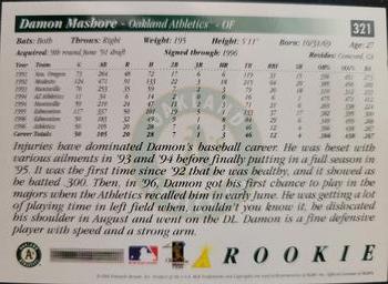 1997 Score - Artist's Proof Holofoil #321 Damon Mashore Back