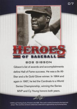 2015 Leaf Heroes of Baseball #7 Bob Gibson Back