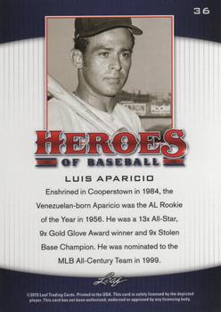 2015 Leaf Heroes of Baseball #36 Luis Aparicio Back