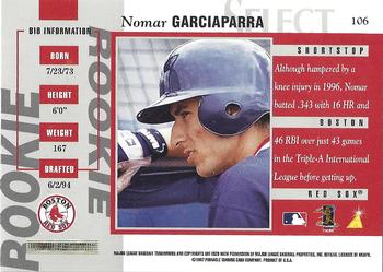 1997 Select - Artist's Proofs #106 Nomar Garciaparra Back