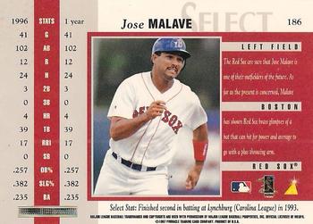 1997 Select - Select Company #186 Jose Malave Back