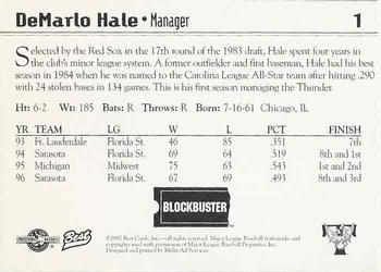 1997 Best Trenton Thunder #1 DeMarlo Hale Back