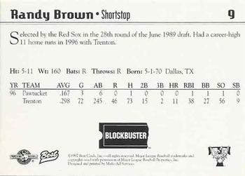 1997 Best Trenton Thunder #9 Randy Brown Back