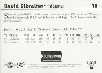 1997 Best Trenton Thunder #18 David Gibralter Back