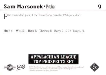 1997 Best Appalachian League Top Prospects #9 Sam Marsonek Back