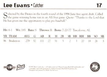 1997 Best Augusta GreenJackets #17 Lee Evans Back