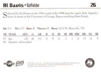 1997 Best Augusta GreenJackets #26 Al Davis Back