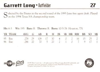 1997 Best Augusta GreenJackets #27 Garrett Long Back