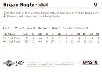 1997 Best Bowie Baysox #9 Bryan Bogle Back