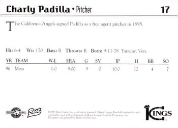 1997 Best Butte Copper Kings #17 Charly Padilla Back