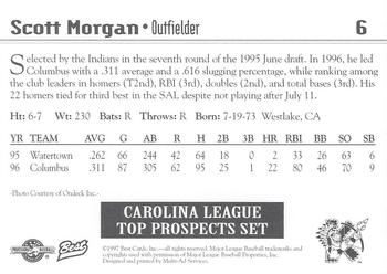 1997 Best Carolina League Top Prospects #6 Scott Morgan Back
