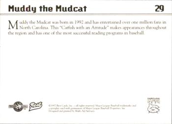 1997 Best Carolina Mudcats #29 Muddy the Mudcat Back