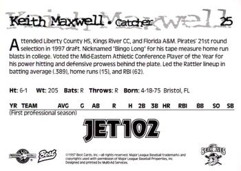 1997 Best Erie SeaWolves #25 Keith Maxwell Back