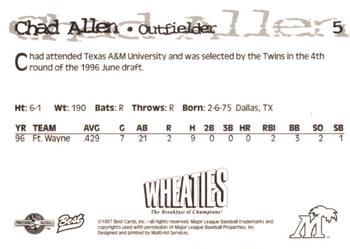 1997 Best Fort Myers Miracle #5 Chad Allen Back