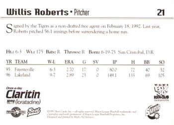 1997 Best Jacksonville Suns #21 Willis Roberts Back