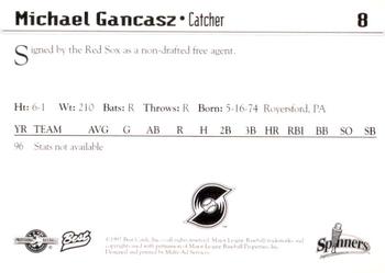 1997 Best Lowell Spinners #8 Michael Gancasz Back