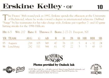 1997 Best Lynchburg Hillcats #10 Erskine Kelley Back