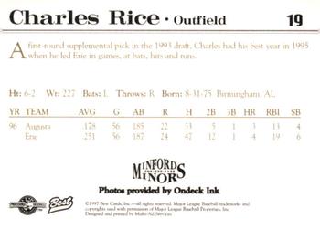 1997 Best Lynchburg Hillcats #19 Charles Rice Back