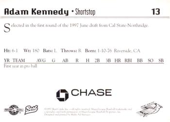 1997 Best New Jersey Cardinals #13 Adam Kennedy Back