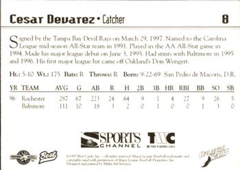 1997 Best Orlando Rays #8 Cesar Devarez Back