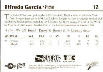 1997 Best Orlando Rays #12 Alfredo Garcia Back