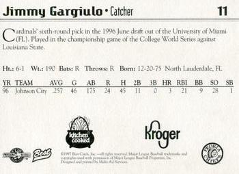 1997 Best Peoria Chiefs #11 Jimmy Gargiulo Back