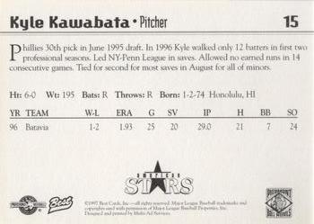 1997 Best Piedmont Boll Weevils #15 Kyle Kawabata Back