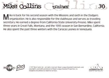 1997 Best San Antonio Missions #30 Mike Collins Back