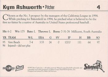 1997 Best San Bernardino Stampede #4 Kym Ashworth Back