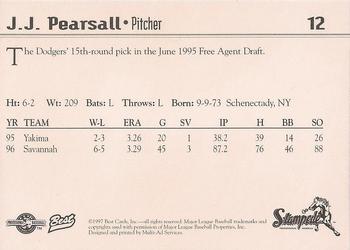 1997 Best San Bernardino Stampede #12 J.J. Pearsall Back