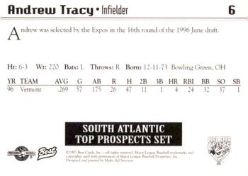1997 Best South Atlantic League Top Prospects #6 Andrew Tracy Back