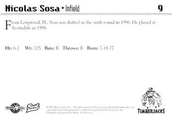 1997 Best Southern Oregon Timberjacks #9 Nicolas Sosa Back