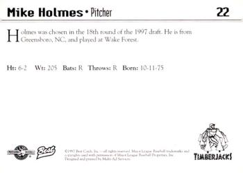 1997 Best Southern Oregon Timberjacks #22 Mike Holmes Back