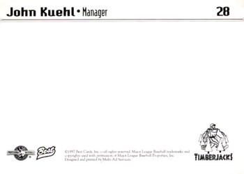 1997 Best Southern Oregon Timberjacks #28 John Kuehl Back