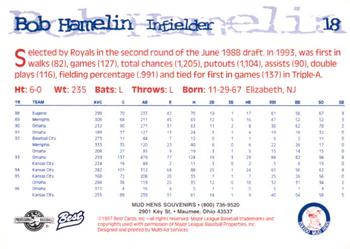 1997 Best Toledo Mud Hens #18 Bob Hamelin Back