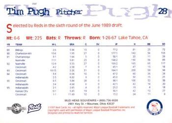 1997 Best Toledo Mud Hens #28 Tim Pugh Back