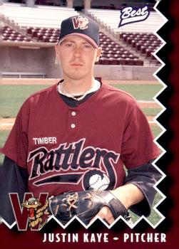 1997 Best Wisconsin Timber Rattlers #15 Justin Kaye Front